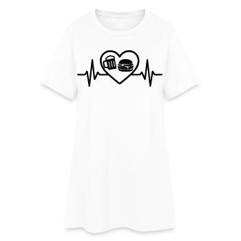 Bière Heart Burger - Robe T-shirt Femme - blanc - Devant