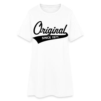 Original depuis 1971 (année de naissance, date de naissance / B) - Robe T-shirt Femme - blanc - Devant