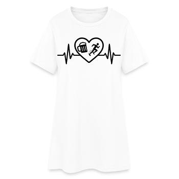 Herz Bier Laufen Humor - Frauen T-Shirt-Kleid - Weiß - Vorne