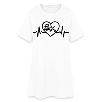 Heart Beer DIY Humor - Women’s T-Shirt Dress - white - Front