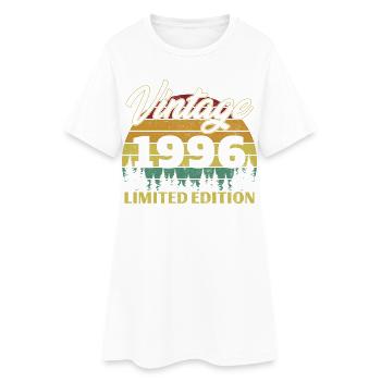 Cadeau d’anniversaire rétro vintage 1996 - Robe T-shirt Femme - blanc - Devant
