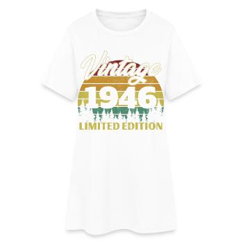 Cadeau d’anniversaire rétro vintage 1946 - Robe T-shirt Femme - blanc - Devant