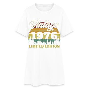 Cadeau d’anniversaire rétro vintage 1976 - Robe T-shirt Femme - blanc - Devant