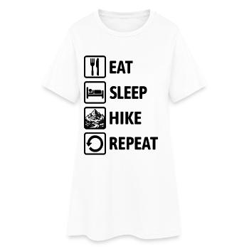 Mange, Dors, Randonnée, Répéter - Randonnée - Montagnes - Robe T-shirt Femme - blanc - Devant