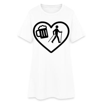 Humour nordique de la bière de cœur - Robe T-shirt Femme - blanc - Devant