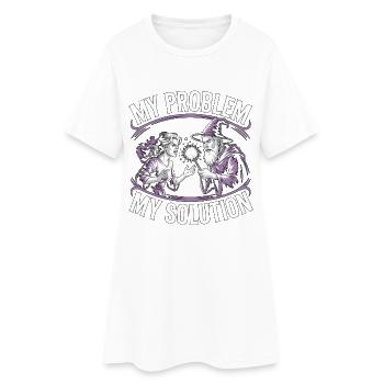 Sorcellerie Mon problème Mon Pictogramme Papa Lanceur de sorts - Robe T-shirt Femme - blanc - Devant