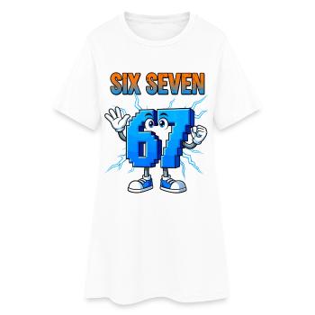 67 Gen Alpha Six Sieben Italienisch 6 7 Brainrot - Frauen T-Shirt-Kleid - Weiß - Vorne