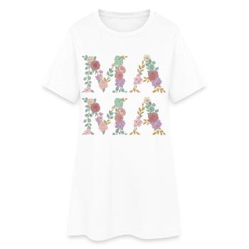 Police florale de maman Meilleure fête des mères - Robe T-shirt Femme - blanc - Devant