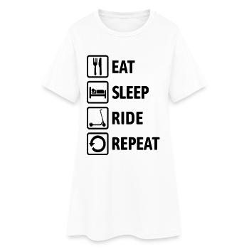Mange, Dors, Roule, Répète - Roule en trottinette électrique - Robe T-shirt Femme - blanc - Devant