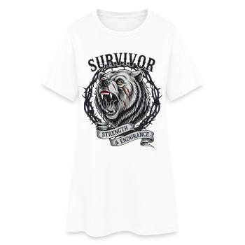 Force, Nature, Aventure Survivante - Robe T-shirt Femme - blanc - Devant