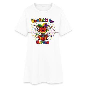 Confettis de Carnaval dans le cœur Tenue de fête Carnival - Robe T-shirt Femme - blanc - Devant