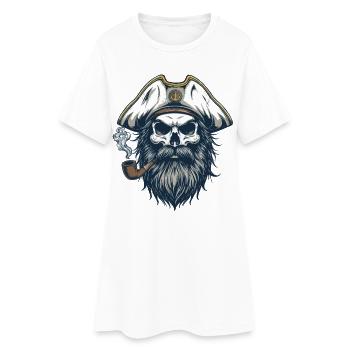 Capitaine Skull Sailor Bateau nautique Sea Lake - Robe T-shirt Femme - blanc - Devant