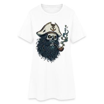 Kapitän Totenkopf Seemann Nautik Meer See Boot - Frauen T-Shirt-Kleid - Weiß - Vorne