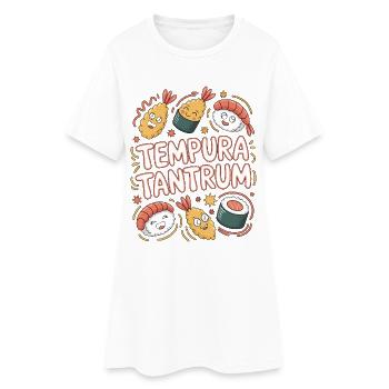 Tempura de sushi Tantrum Passionné de cuisine japonaise - Robe T-shirt Femme - blanc - Devant