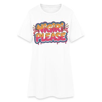 Sushi Nigiri S’il vous plaît Amoureux des fruits de mer Cuisine japonaise - Robe T-shirt Femme - blanc - Devant