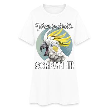 Drôle de cacatoès, oiseau hurlant pour moi, cacatoès - Robe T-shirt Femme - blanc - Devant
