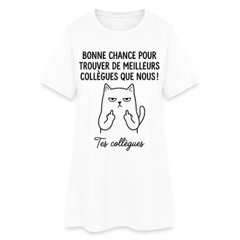 Départ collègue travail nouvel emploi bonne chance - Robe T-shirt Femme - blanc - Devant