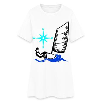 Optimist Opti Segelboot Segeln Kinder Regatta - Frauen T-Shirt-Kleid - Weiß - Vorne