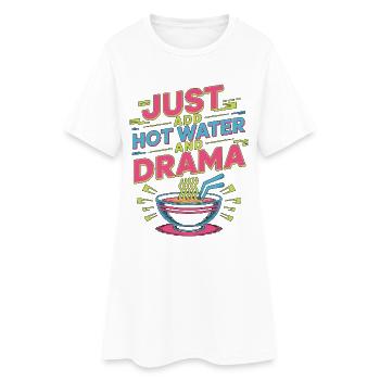 Ramen Just Add Hot Water Noodle Bowl Food Lover - Frauen T-Shirt-Kleid - Weiß - Vorne