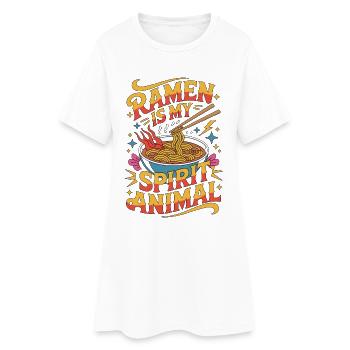 Ramen Is My Spirit Animal Noodle Bowl Food Lover - Frauen T-Shirt-Kleid - Weiß - Vorne