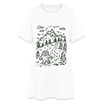 Randonneur de montagne dans un paysage forestier - Robe T-shirt Femme - blanc - Devant