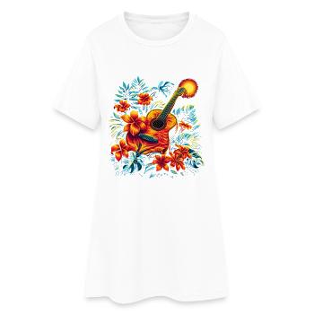 Guitare Vintage Look - Robe T-shirt Femme - blanc - Devant