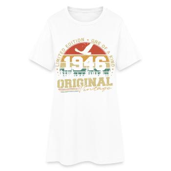Anniversaire original Vintage 1946 Born Retro - Robe T-shirt Femme - blanc - Devant