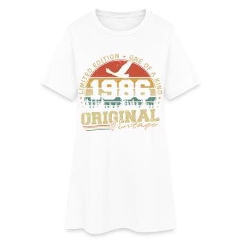 Anniversaire original Vintage 1986 Born Retro - Robe T-shirt Femme - blanc - Devant