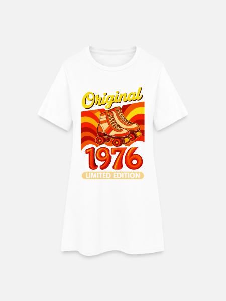 Patins à roulettes rétro rétro édition limitée originale de 1976 - Robe T-shirt Femme - blanc