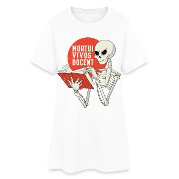 MORTUI VIVOS DOCENT - Frauen T-Shirt-Kleid - Weiß - Vorne