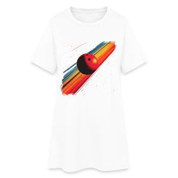 Boule de bowling des années 90 - Robe T-shirt Femme - blanc - Devant