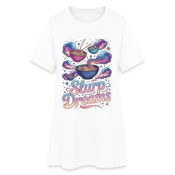 Ramen Slurp Dreams Loves Noodle Bowl Ramen Chef - Frauen T-Shirt-Kleid - Weiß - Vorne