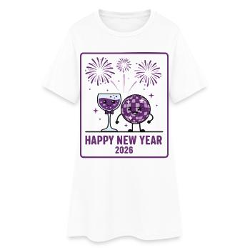 Célébration de la fête des feux d’artifice du Bon Nouvel An 2026 - Robe T-shirt Femme - blanc - Devant