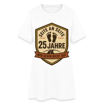 25 ans d’amour, cadeau du couple d’argent - Robe T-shirt Femme - blanc - Devant
