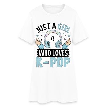 Une fille qui adore la K-Pop - Robe T-shirt Femme - blanc - Devant