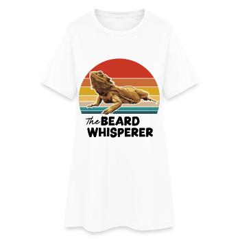 Le Chuchoteur de Barbe - Robe T-shirt Femme - blanc - Devant