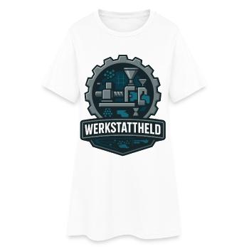 Héros de l’atelier, machine en plastique - Robe T-shirt Femme - blanc - Devant