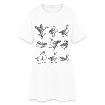 Motif de silhouettes d’oies grises - Robe T-shirt Femme - blanc - Devant