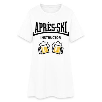 Moniteur Après-Ski (Bière, Après-Ski Concave, POS3C) - Robe T-shirt Femme - blanc - Devant