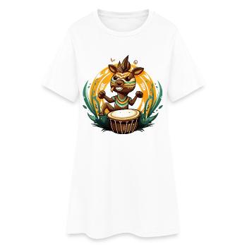 Drum Hero Tribal Foal - Women’s T-Shirt Dress - white - Front