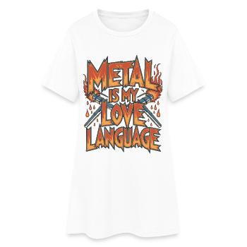 Le métal soudeur est mon langage d’amour : soudure en métal - Robe T-shirt Femme - blanc - Devant