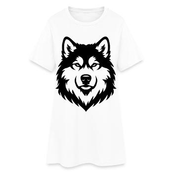 Schwaz malamute d’Alaska - Robe T-shirt Femme - blanc - Devant