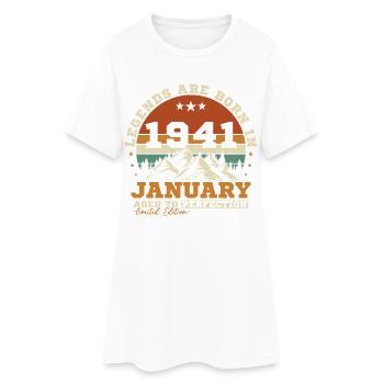 Januar 1941 Vintage-Retro-Geburtstagsgeschenk - Frauen T-Shirt-Kleid - Weiß - Vorne