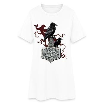 Légende viking viking marin Odin Raven Fighter - Robe T-shirt Femme - blanc - Devant