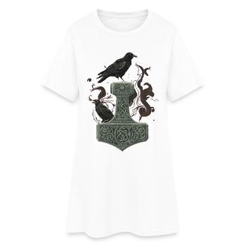 Légende viking viking marin Odin Raven Fighter - Robe T-shirt Femme - blanc - Devant
