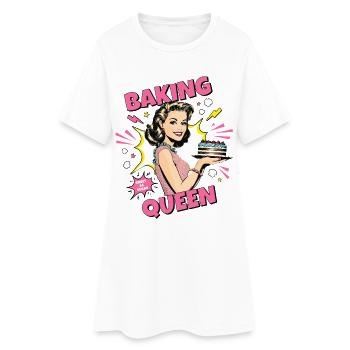 Baking Cake Baking Queen Baking Fairy Baker Pop Art - Women’s T-Shirt Dress - white - Front