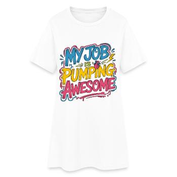 Technicien en cardiologie, mon travail consiste à pomper un excellent technicien en échographie - Robe T-shirt Femme - blanc - Devant
