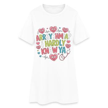 Cardiac Tech Arrhythmia I Hardly Know Echo Tech - Women’s T-Shirt Dress - white - Front