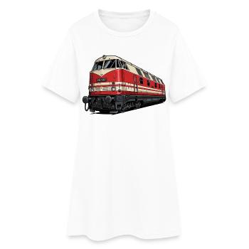 Rote Vintage Lokomotive Illustration BR 118 - Frauen T-Shirt-Kleid - Weiß - Vorne