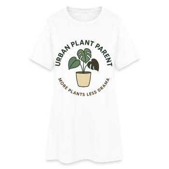 Urban Plant Parent - Frauen T-Shirt-Kleid - Weiß - Vorne